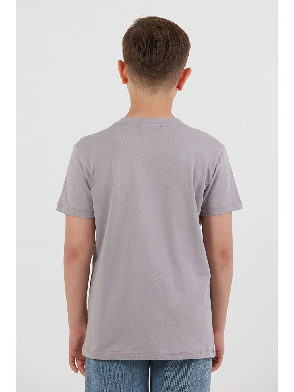 Gri Keep Strong Baskılı Erkek Çocuk Tişört-2