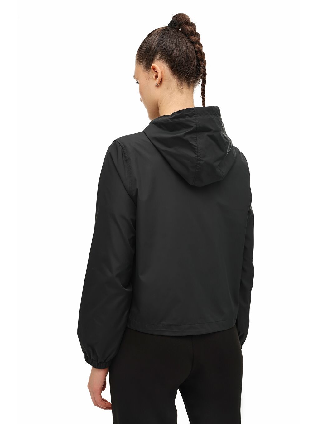 WL 8GABY 8P100 6FX Siyah Kadın Yağmurluk-1