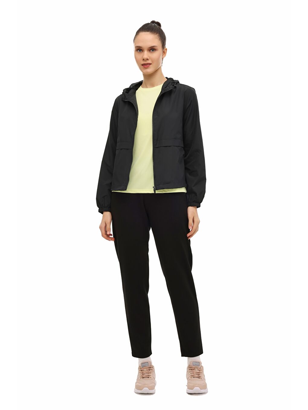 WL 8GABY 8P100 6FX Siyah Kadın Yağmurluk-2