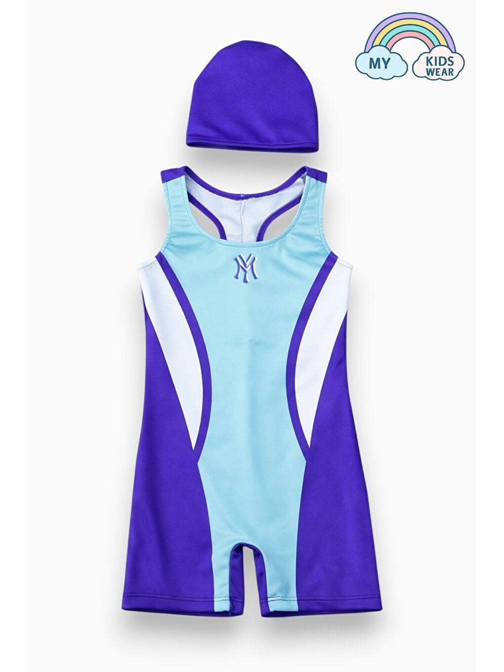 Lacivert Kız Çocuk Deniz Yüzücü Mayoları 5-16 Yaş 12616