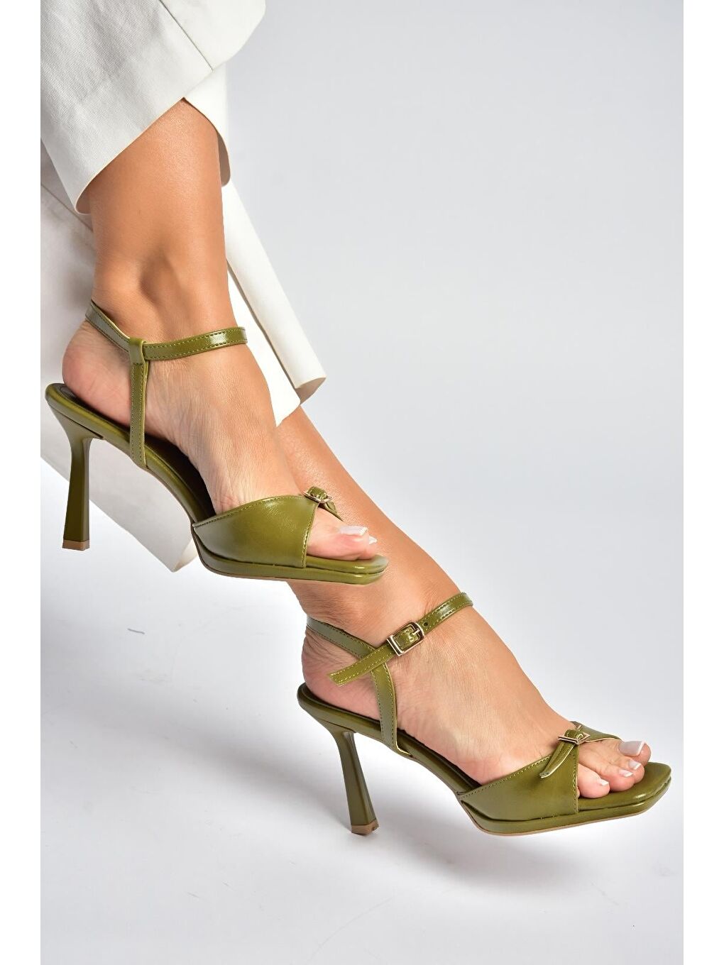 Yeşil Kadın Topuklu Ayakkabı Y518710109-1
