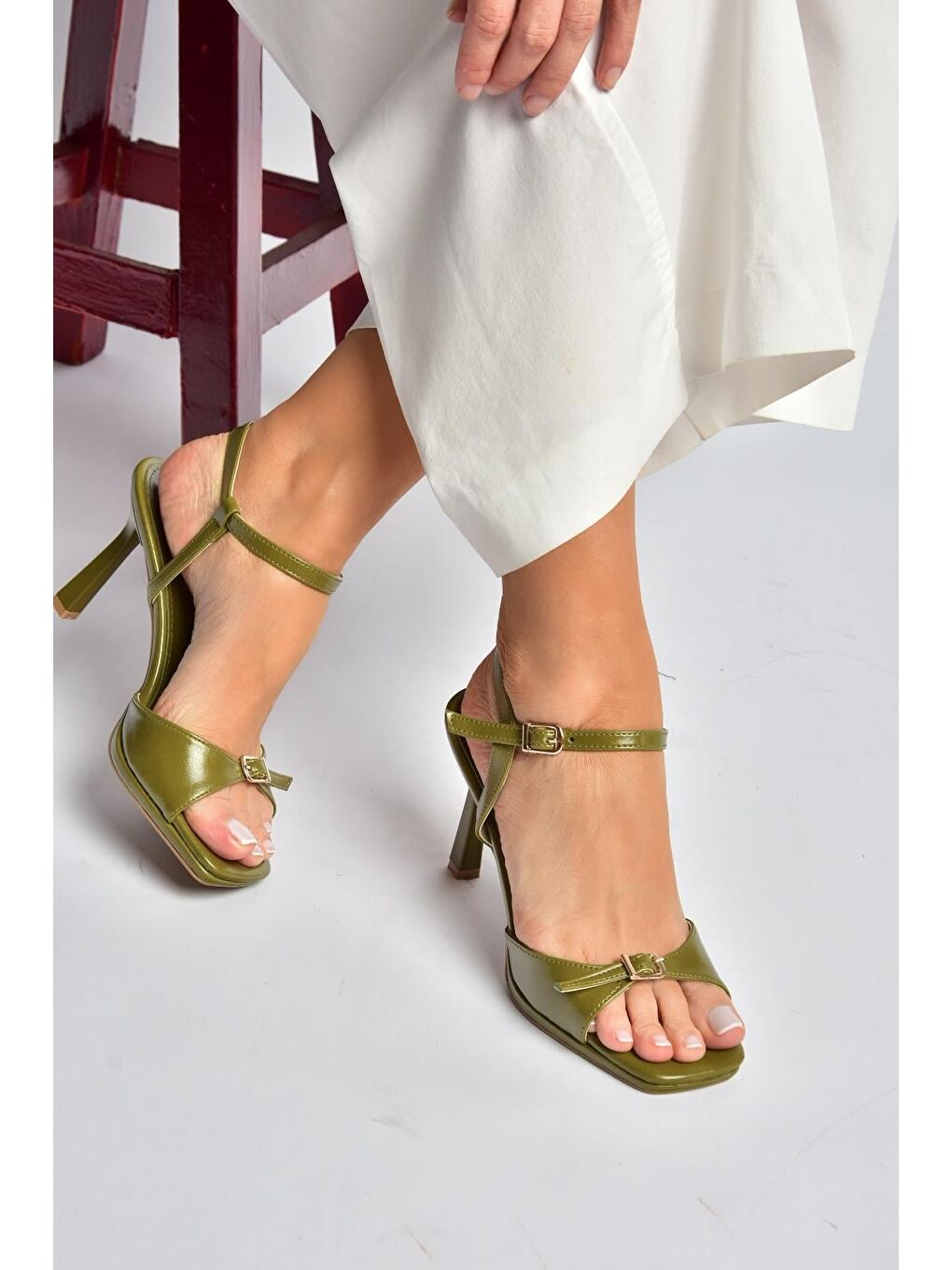 Yeşil Kadın Topuklu Ayakkabı Y518710109-2