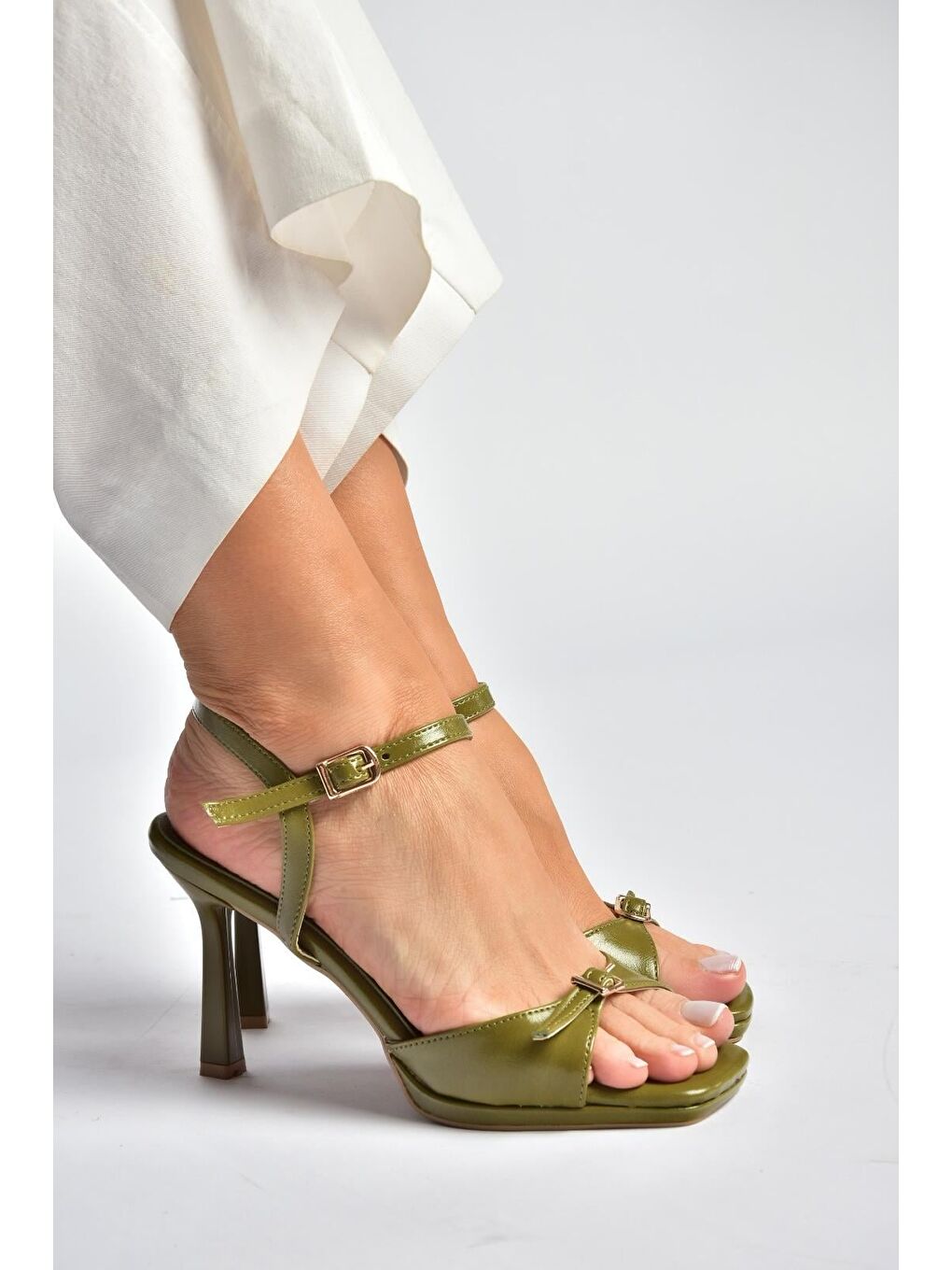 Yeşil Kadın Topuklu Ayakkabı Y518710109-4