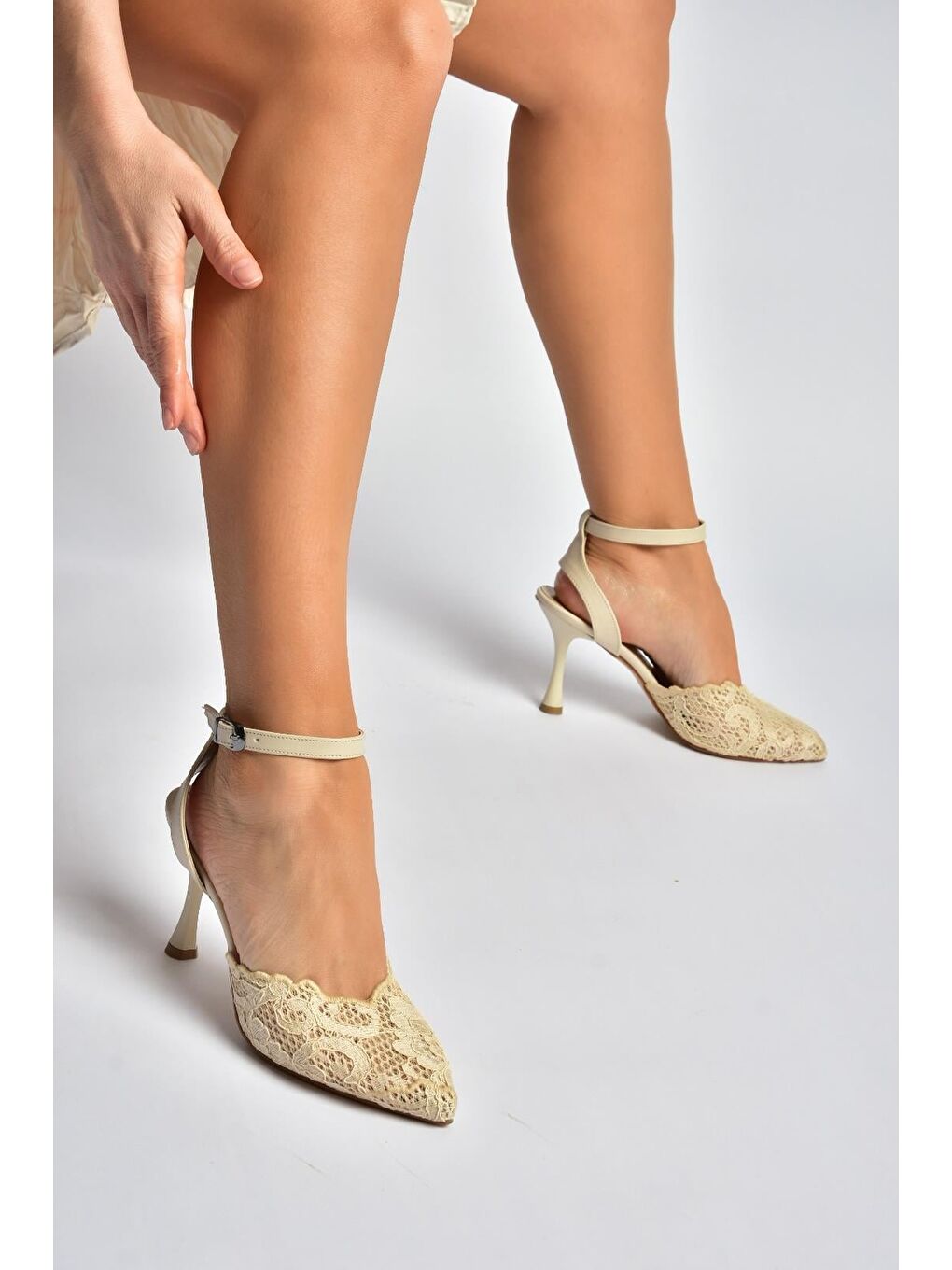 Bej Kadın Topuklu Ayakkabı Y752044206-1