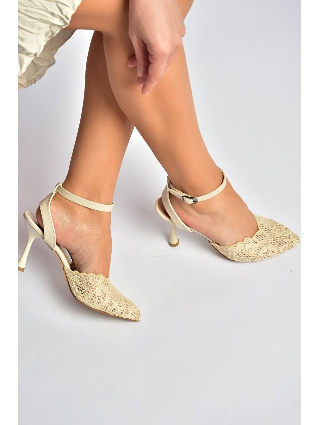 Bej Kadın Topuklu Ayakkabı Y752044206-2