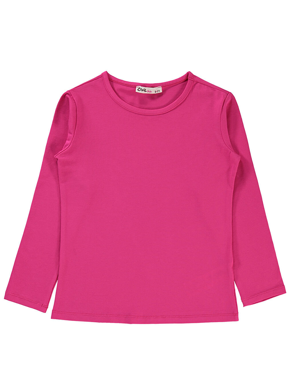 Civil Pembe Kız Çocuk Sweatshirt 6-9 Yaş Aydınlık Pembe