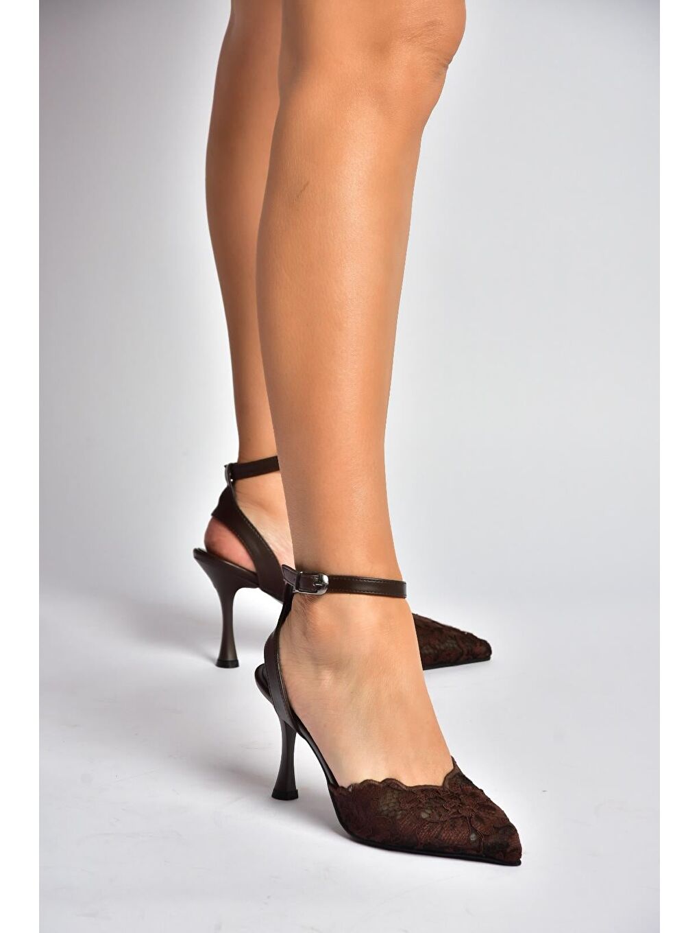 Kahverengi Kadın Topuklu Ayakkabı Y752044206-2