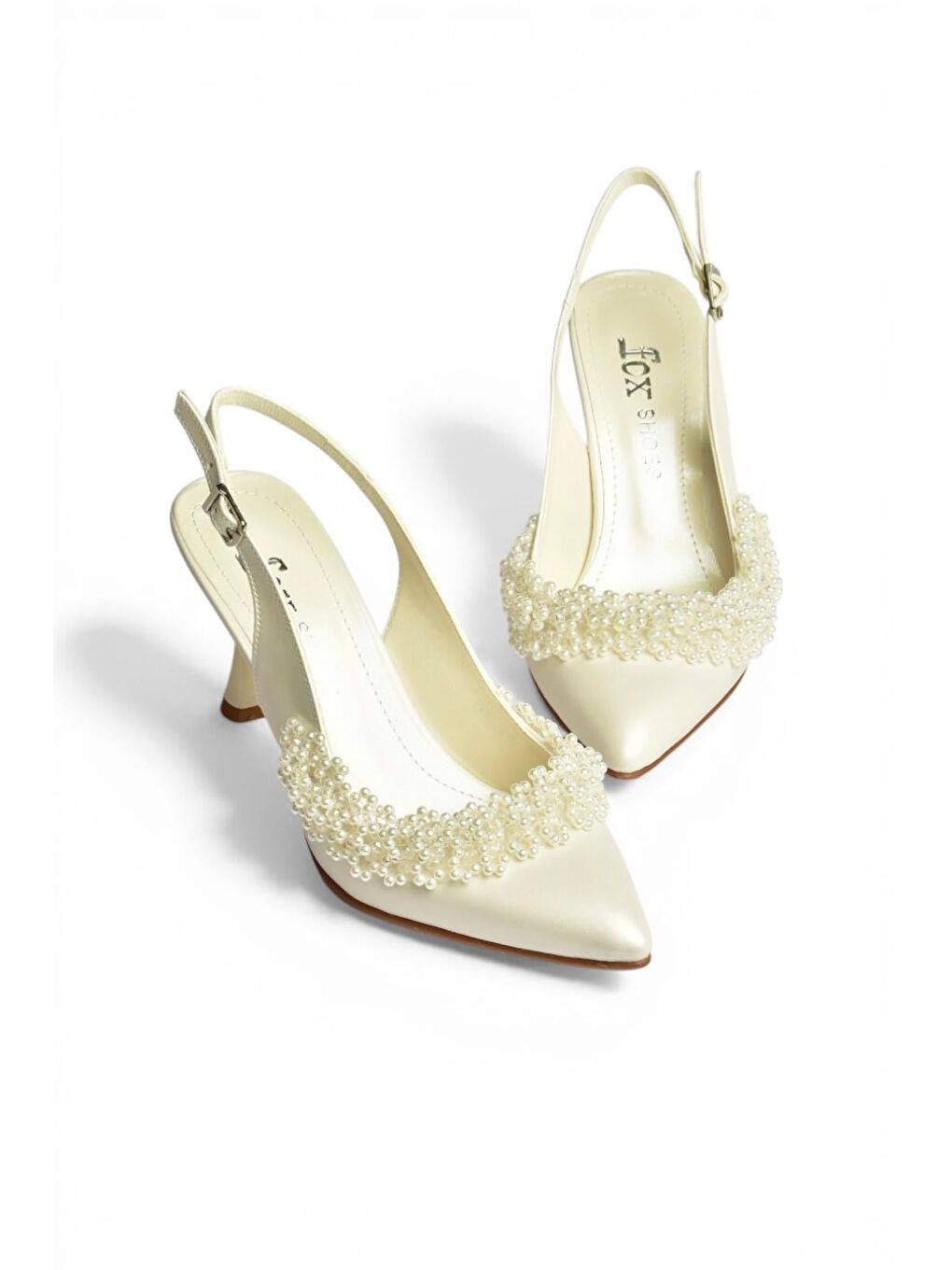 Bej Sedef Kadın Topuklu Ayakkabı Y246375009-6