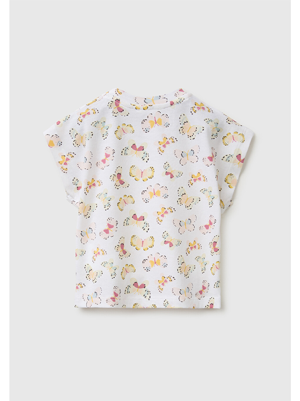 Bebek Sarı Mix Silikon Etiketli Kimono Kollu Yuvarlak Yaka T-Shirt-1