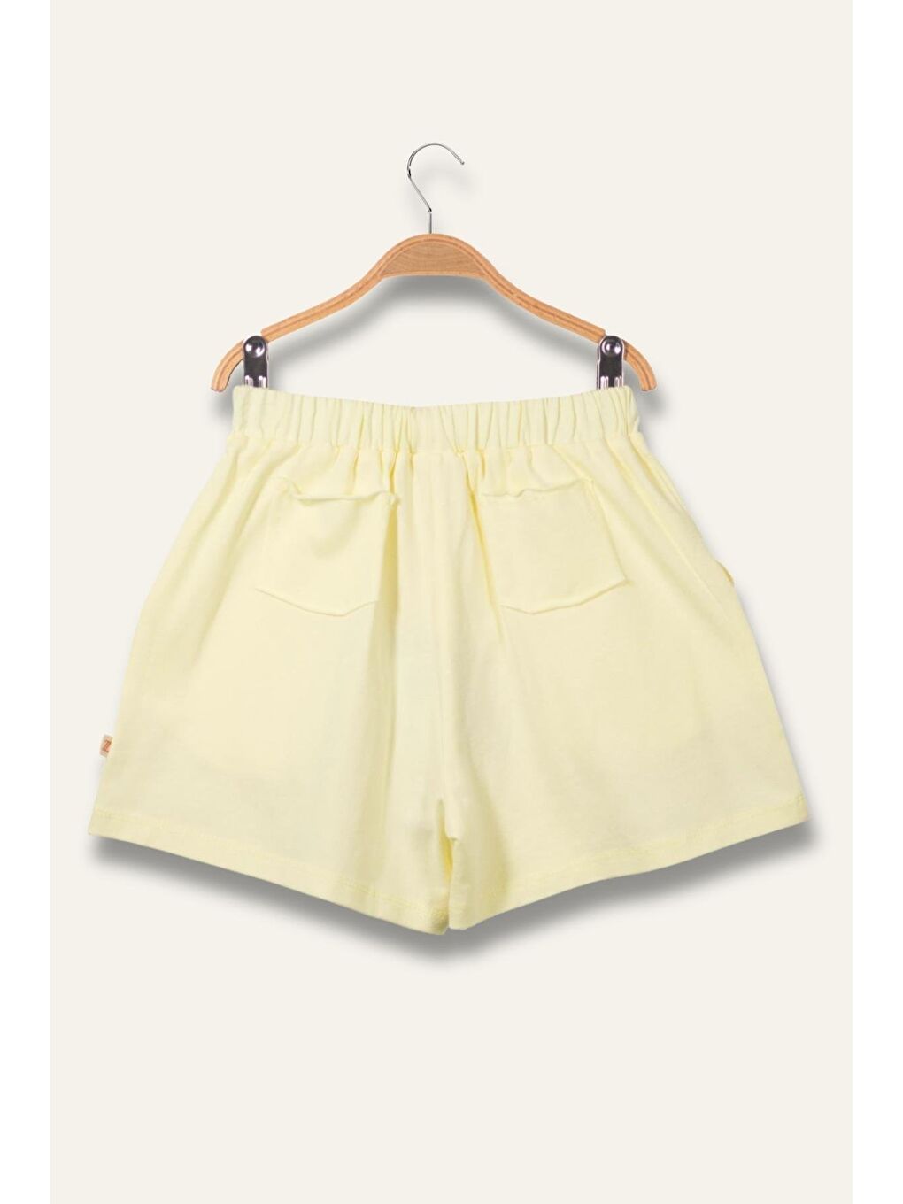 Kız Çocuk Penye Kısa Şort - Sarı-1