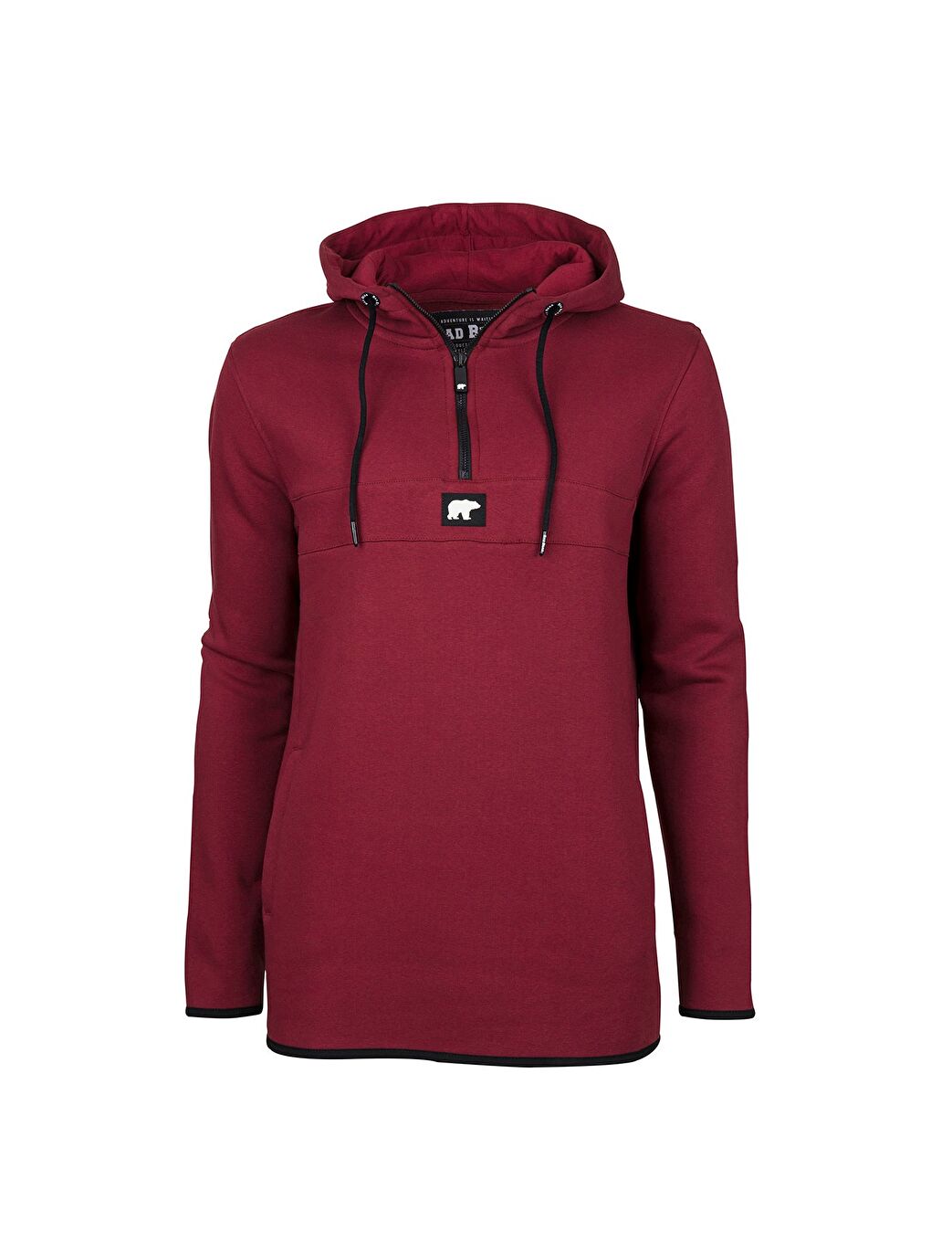 Bad Bear Bordo Defence Half Zip Hoodie Bordo Yarım Fermuarlı Kapüşonlu Erkek Sweatshirt - 4