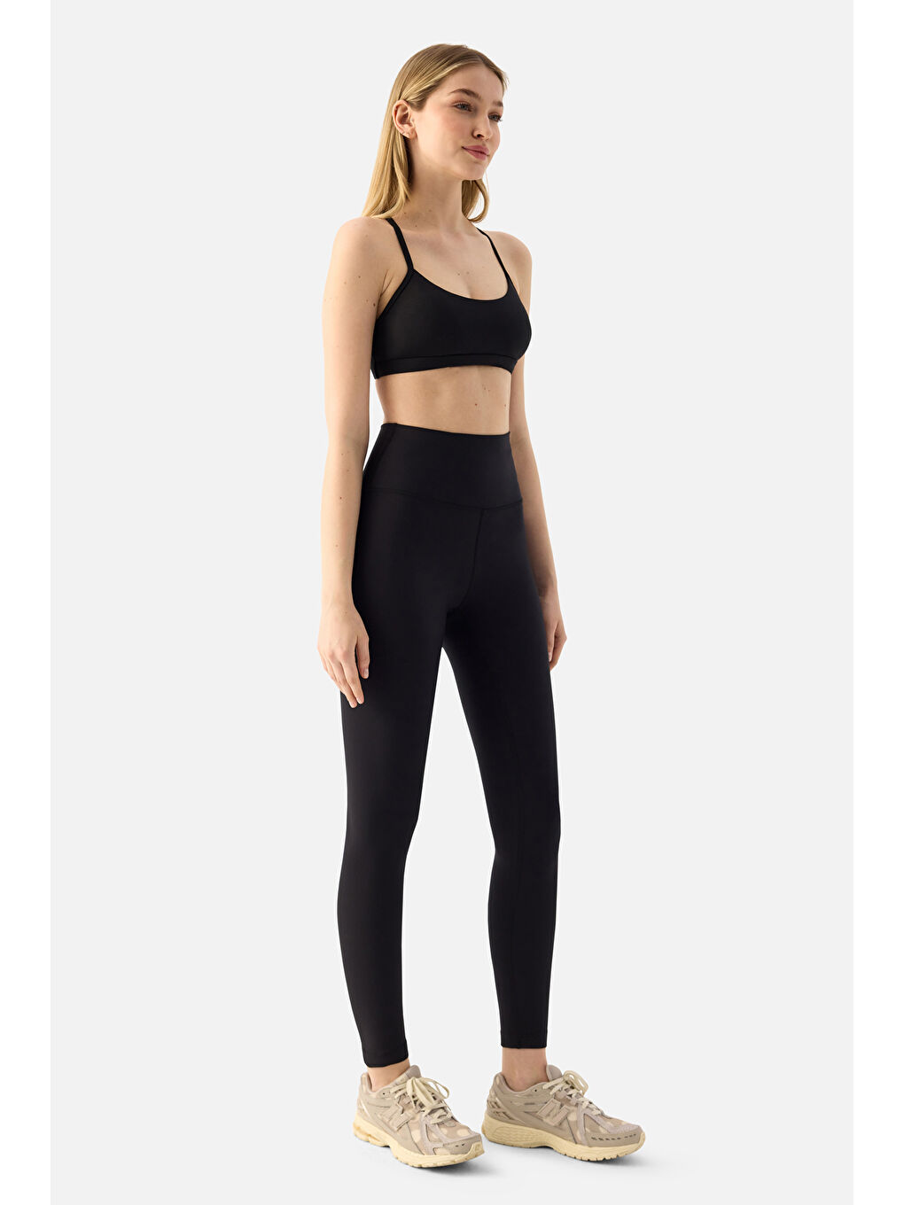 Liora Yüksek Bel Yumuşak 7/8 Siyah Spor Tayt-1