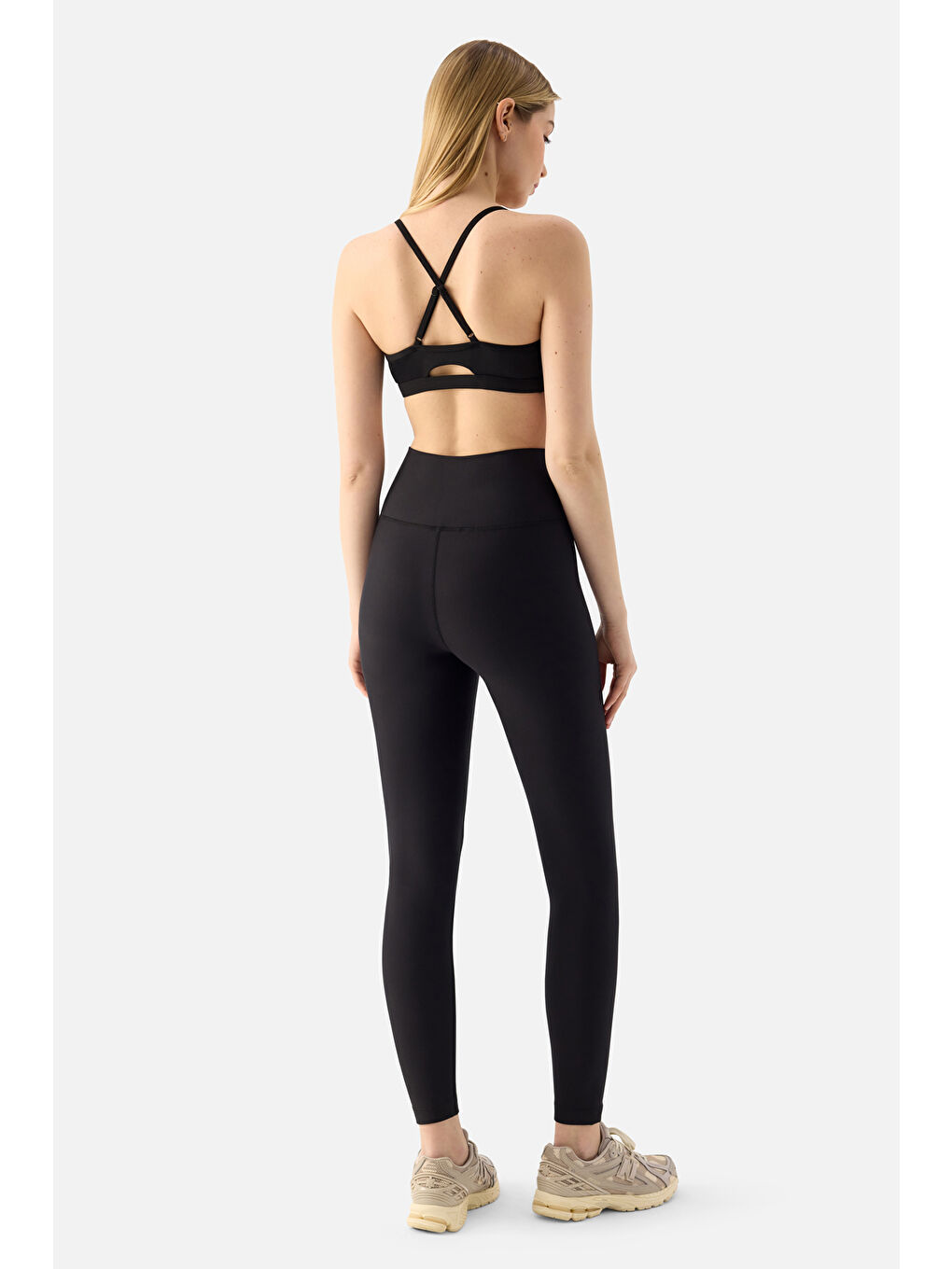 Liora Yüksek Bel Yumuşak 7/8 Siyah Spor Tayt-2