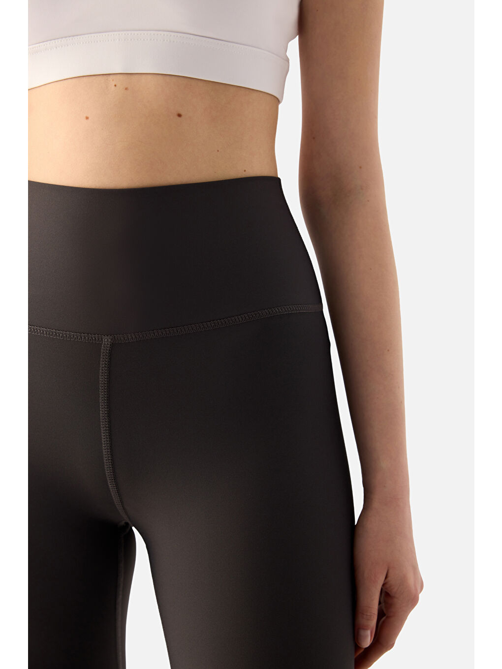 Gri Liora Yüksek Bel Yumuşak 7/8 Füme Spor Tayt-4