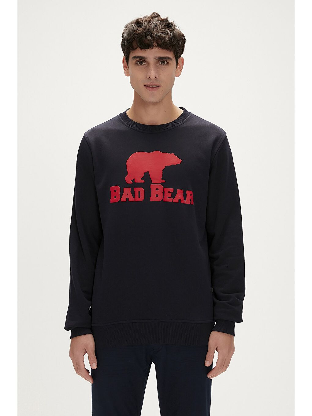 Bad Bear Crewneck Lacivert Baskılı Erkek Sweatshirt