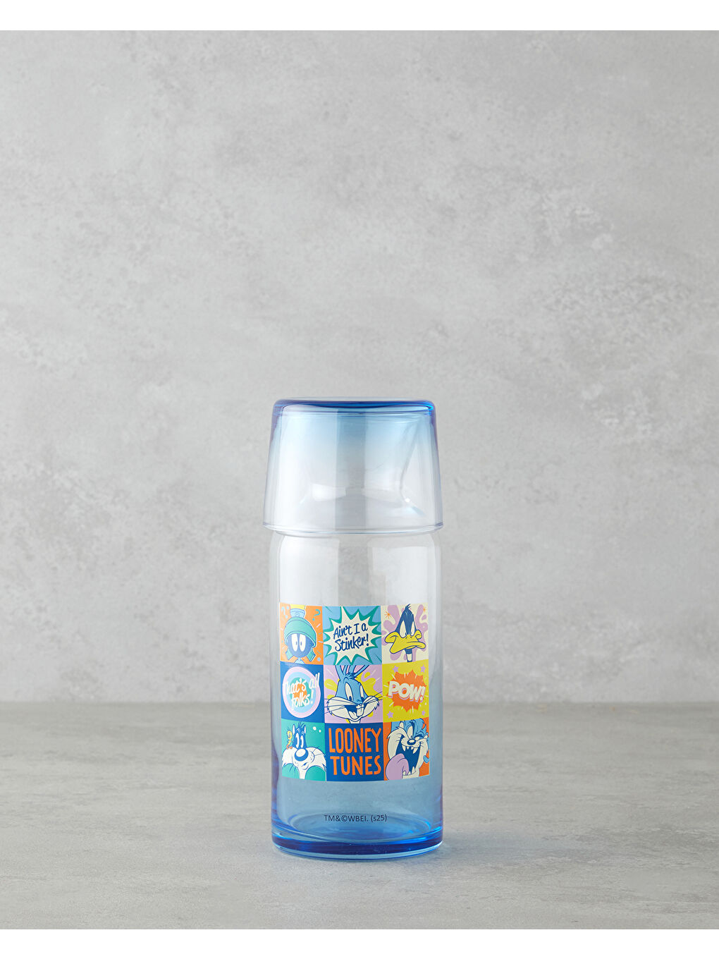 Beyaz Looney Tunes Cam Lisanslı Başucu Sürahi 700 Ml + 220 Ml Renkli