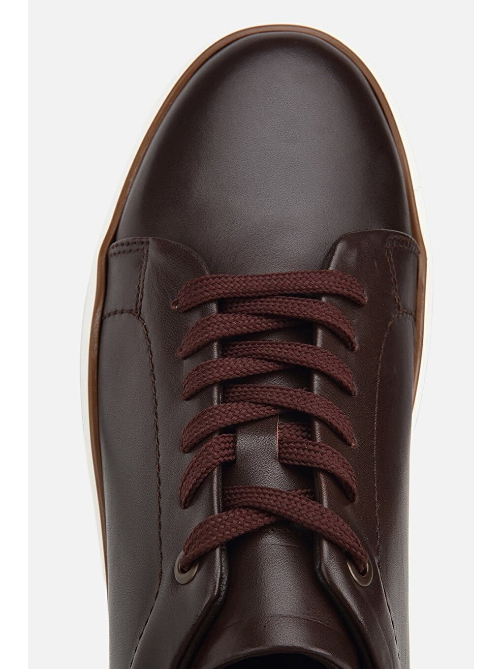 Erkek Kahverengi Bağcıklı Kalın Tabanlı Günlük Sneaker-4