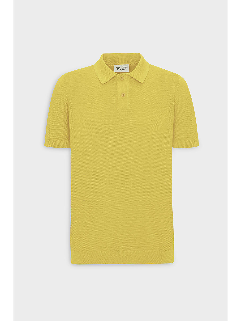 Erkek Sarı Standart Fit Normal Kesim Polo Yaka %100 Pamuk Desenli Kısa Kollu Triko Tişört-5