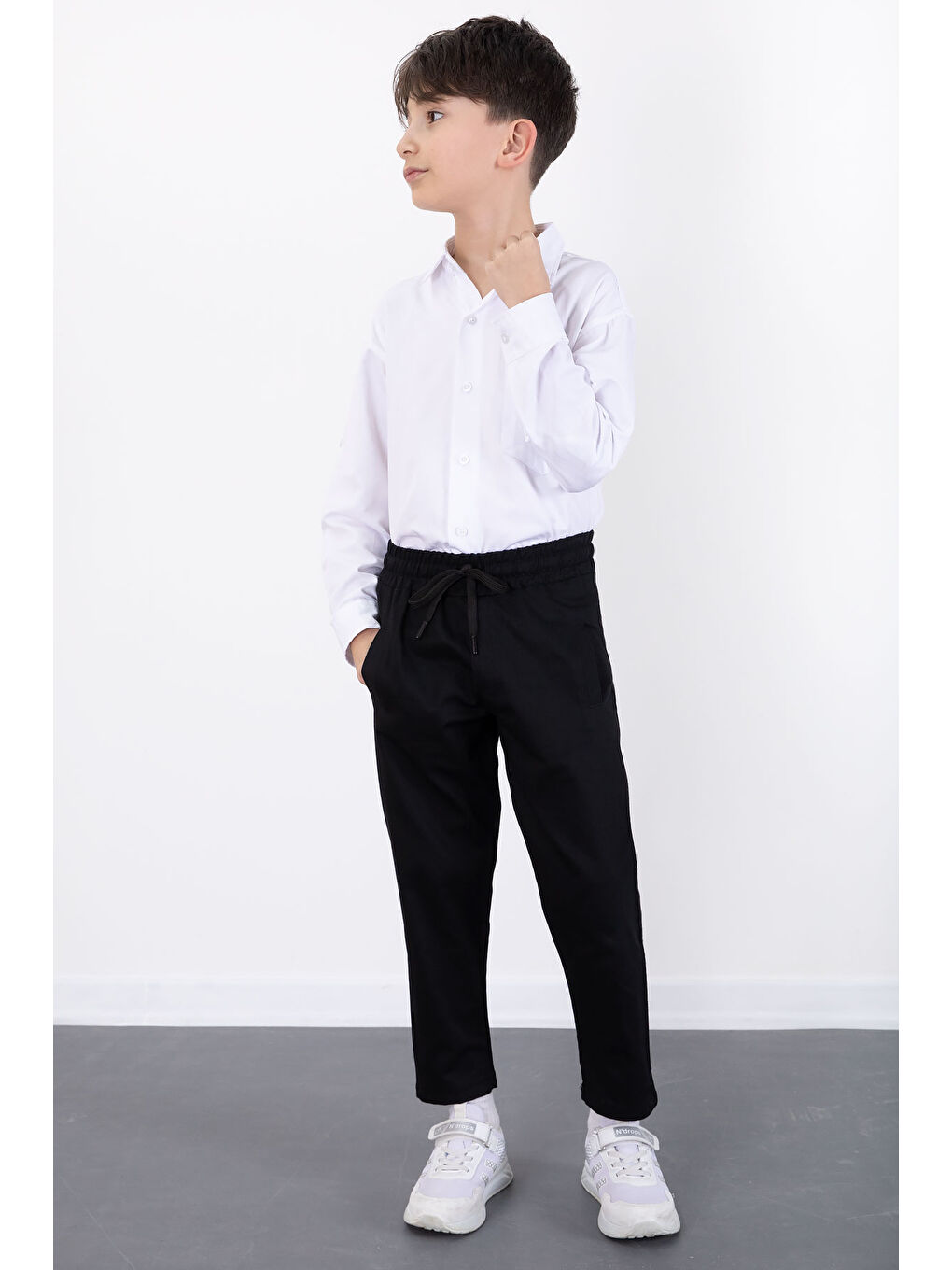 Ekru Erkek Çocuk Gömlek Pantolonlu 2'li Takım 20433-1