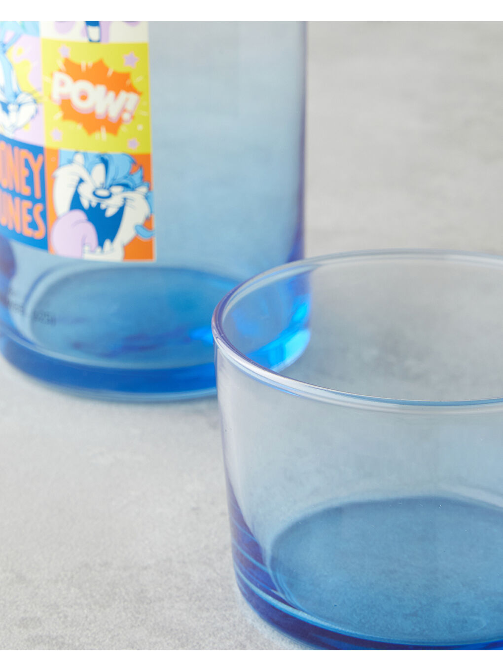 Beyaz Looney Tunes Cam Lisanslı Başucu Sürahi 700 Ml + 220 Ml Renkli-2