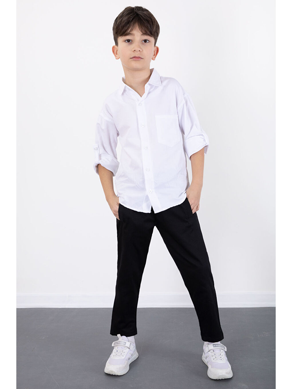 Ekru Erkek Çocuk Gömlek Pantolonlu 2'li Takım 20433-3