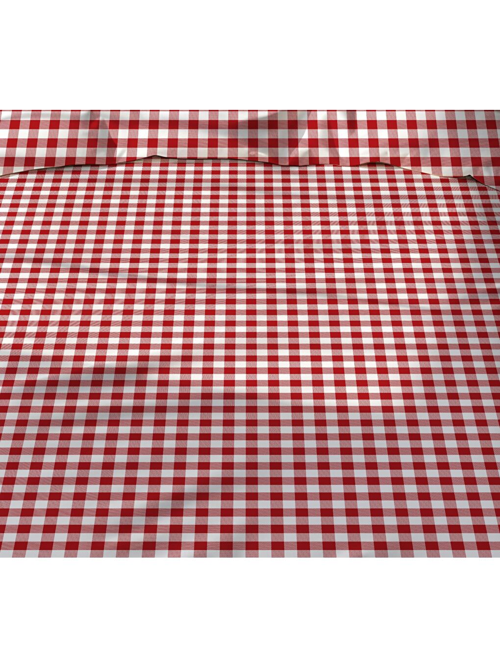 Karışık Çift Taraflı Kırmızı Pötikare  Desenli - Baskılı Tek Kişilik Nevresim Takımı-1