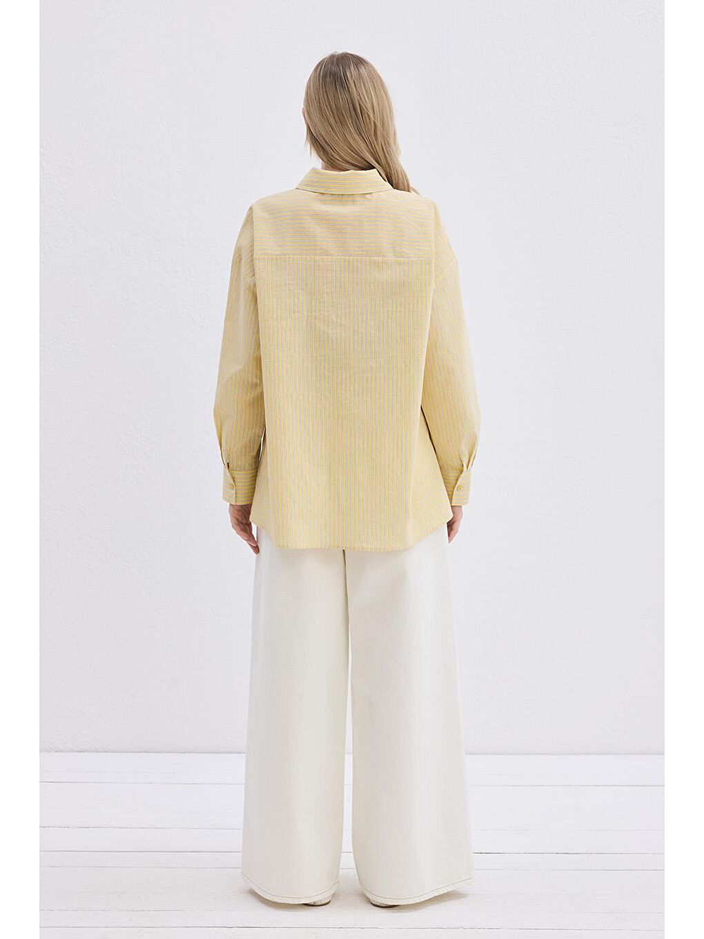 Belle Çizgili Gömlek Sarı-5
