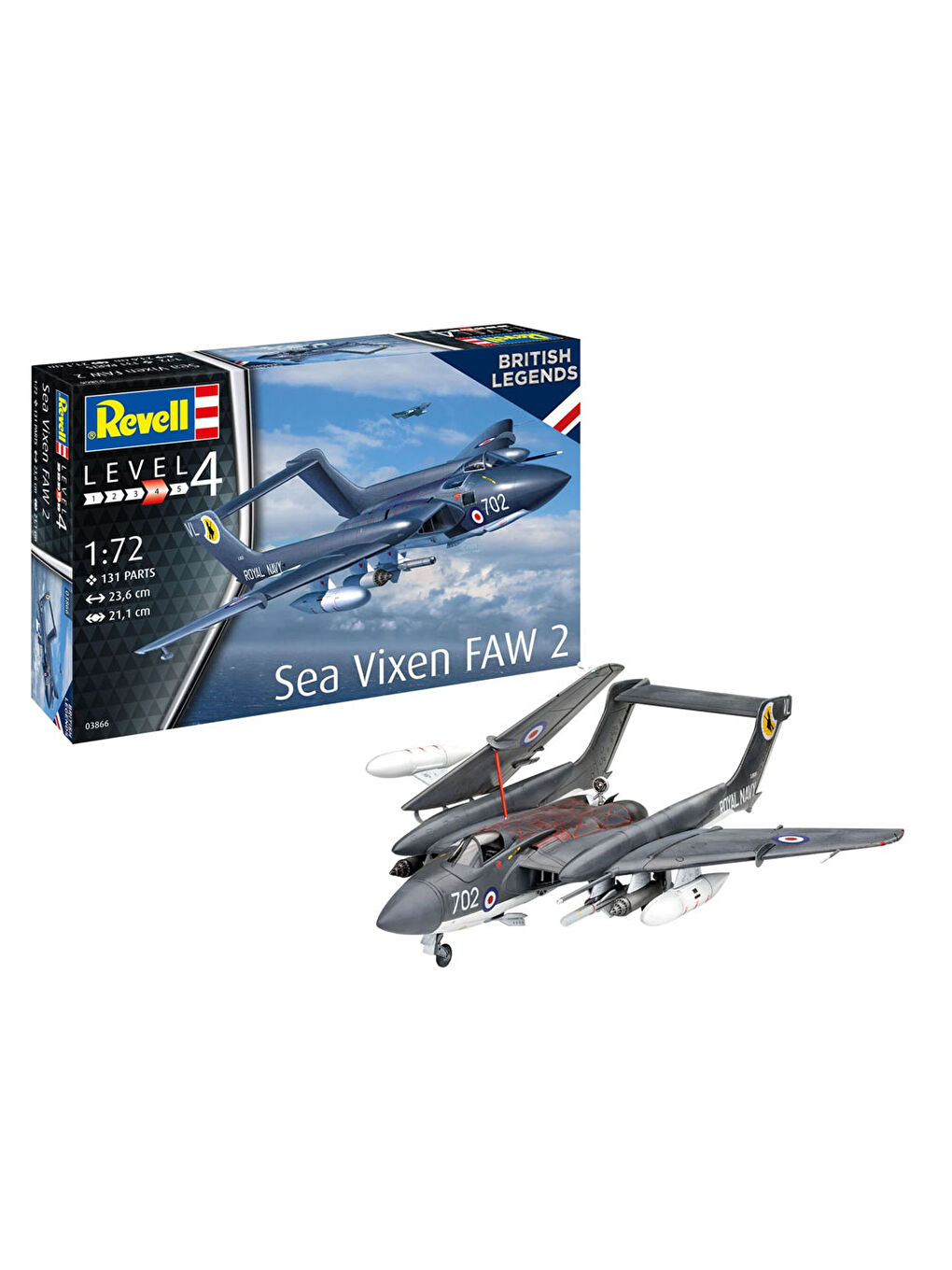 Revell Renksiz Maket British Legends: Sea Vixen FAW 2 03866