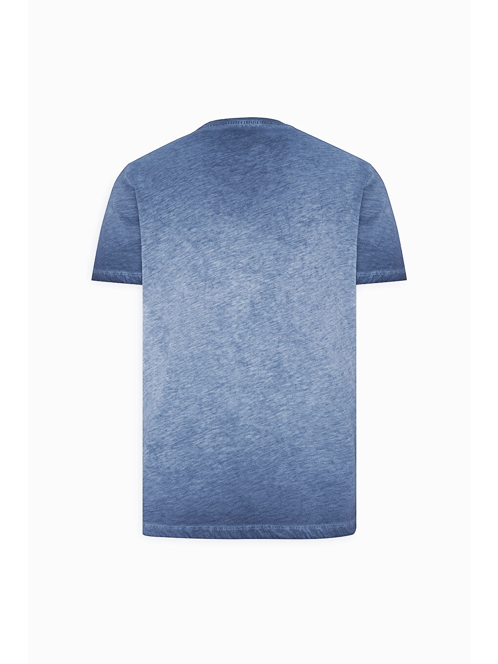 Erkek İndigo Standart Fit Normal Kesim %100 Pamuk Flamlı Bisiklet Yaka Tişört-8