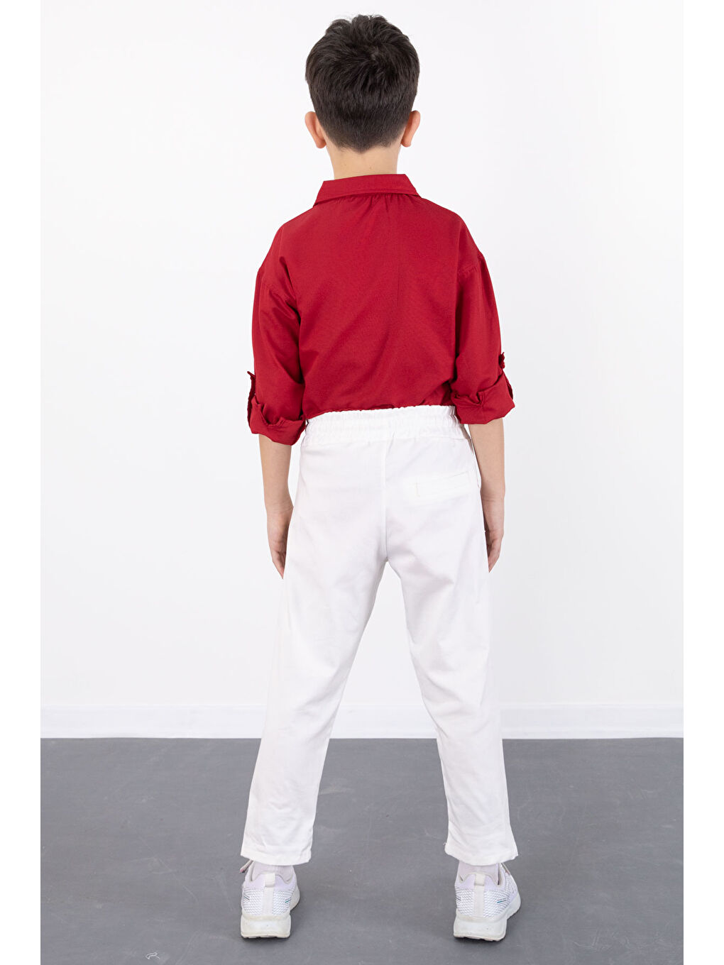 Kırmızı Erkek Çocuk Gömlek Pantolonlu 2'li Takım 20434-3