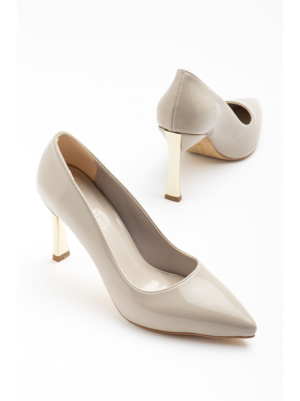 Bej D1300 Günlük Ortopedik Kadın Klasik Topuklu Stileto-1