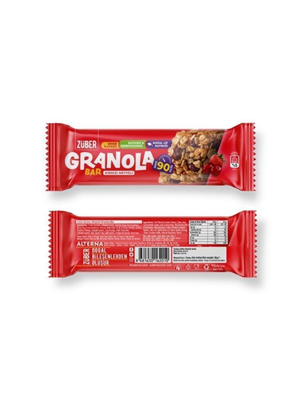 Züber Renksiz Kırmızı Meyveli Granola Bar, 25 G X 15 - 2