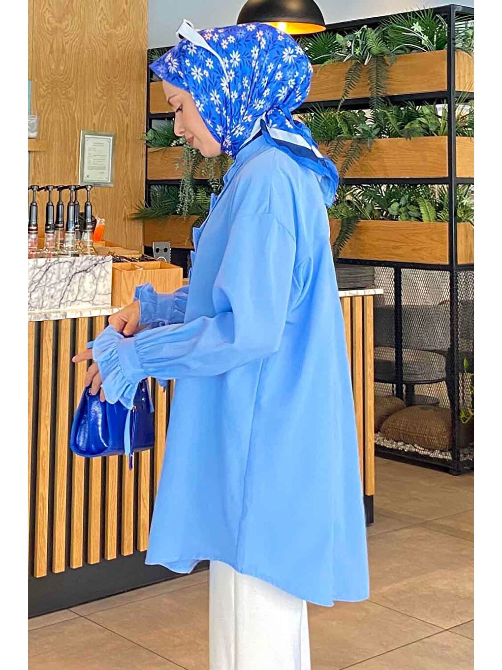 Flores Fırfırlı Tunik Bebe Mavisi-1