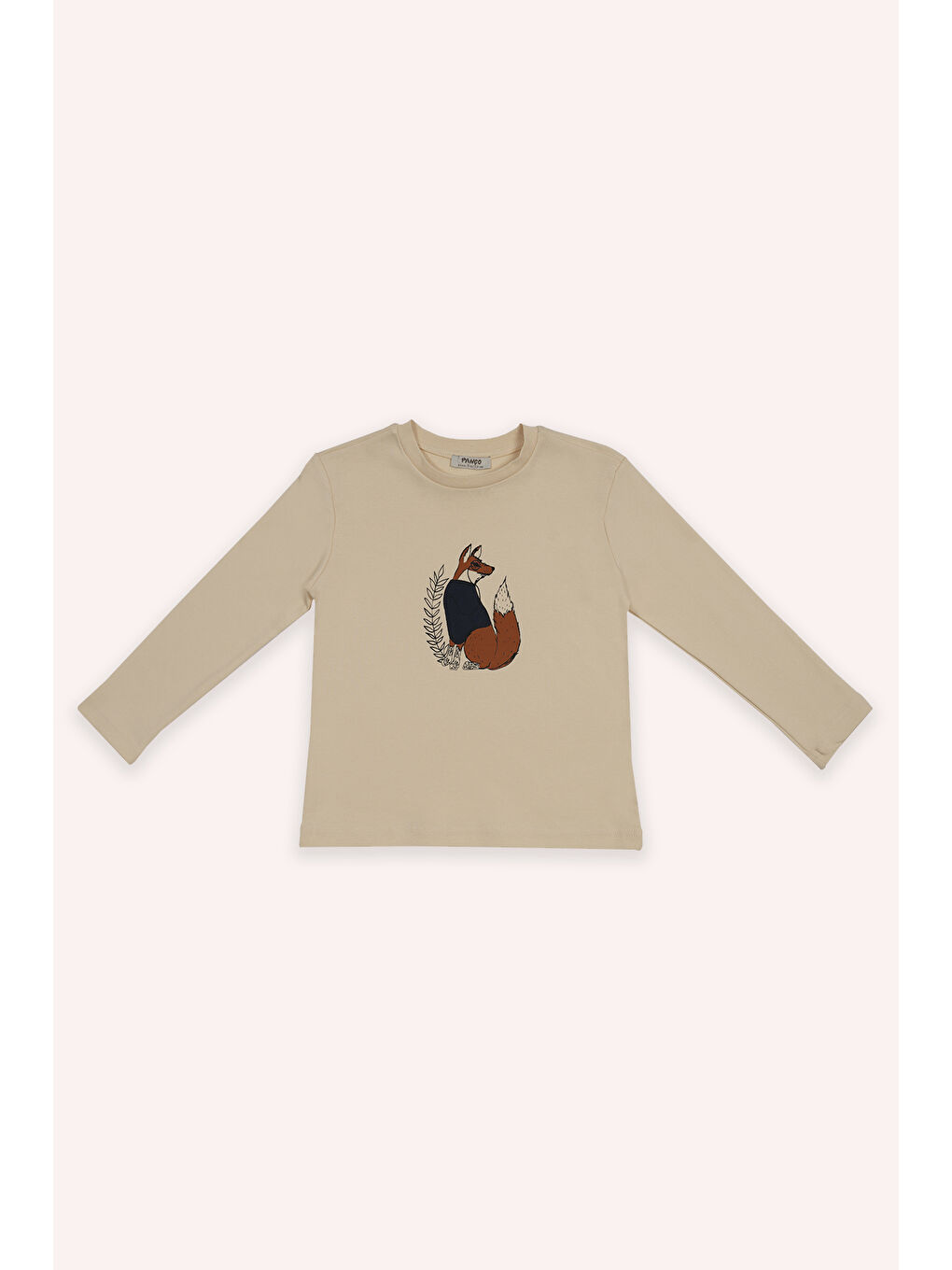 Bej Erkek Çocuk Tilki Baskılı Pijama Takımı-1