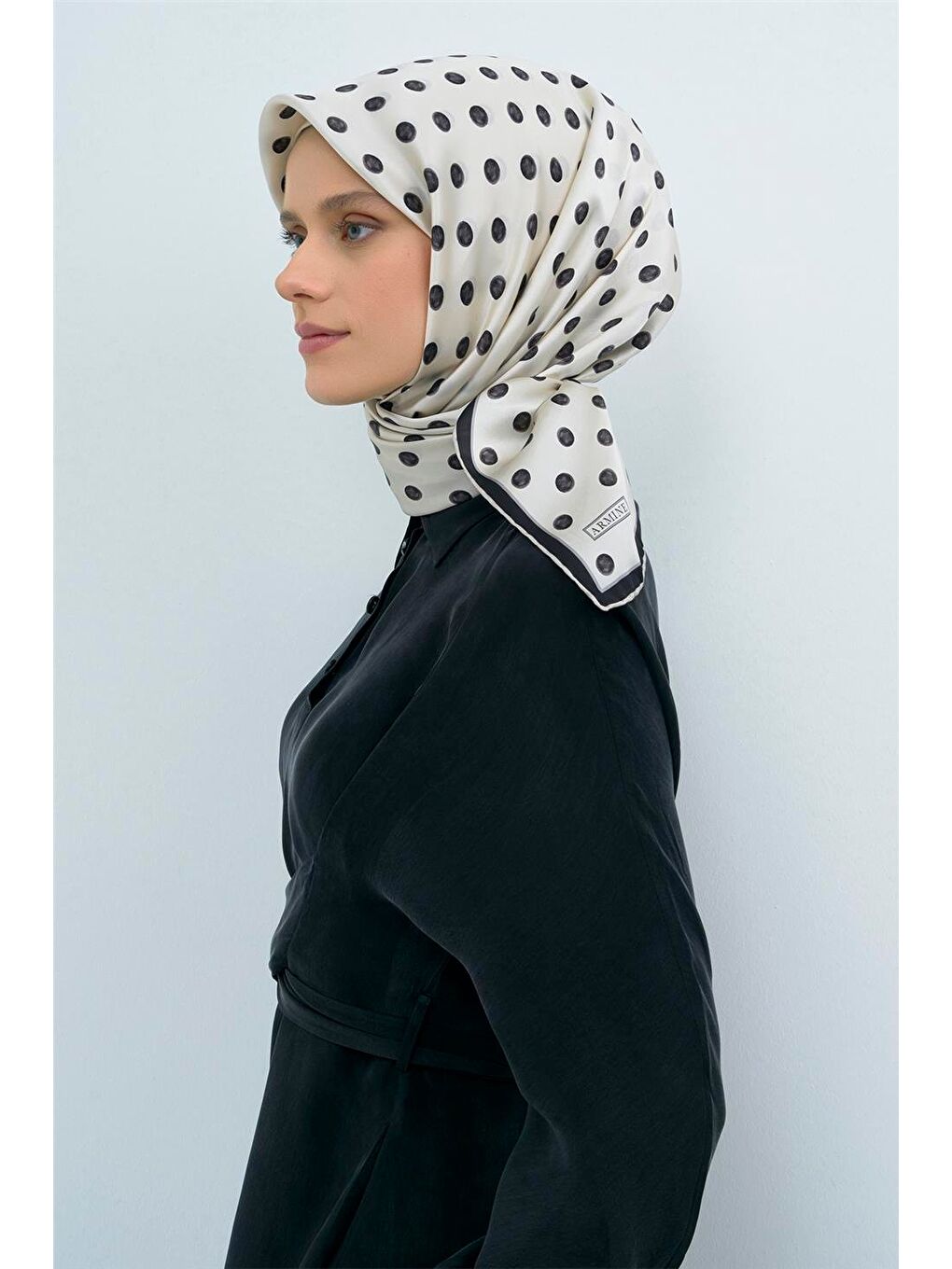 Ekru Saf İpek Twill Eşarp 9544D 80-2