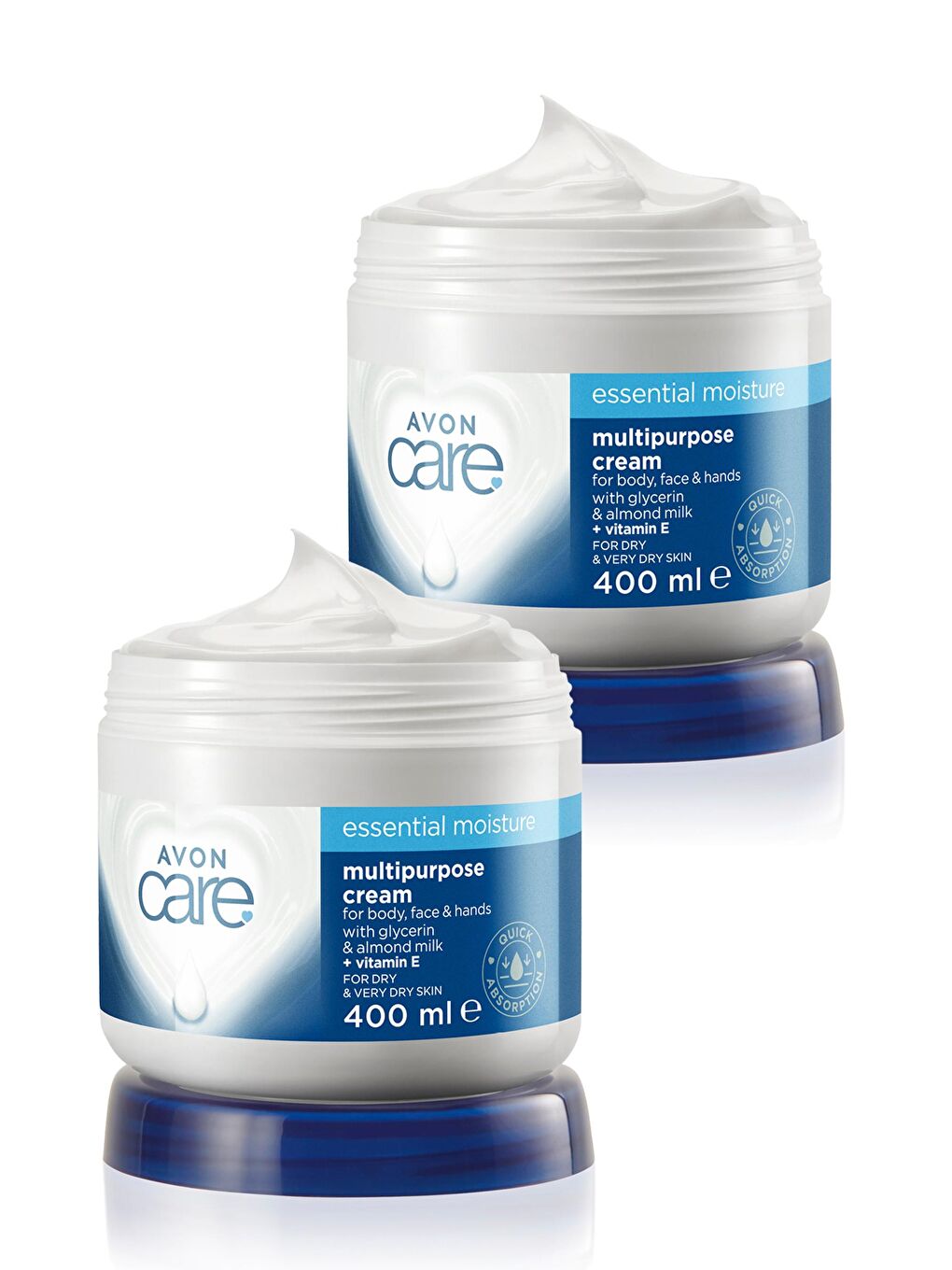 AVON Renksiz Care Gliserin ve Badem Sütü içeren Nemlendirici El, Yüz ve Vücut Kremi 400 Ml. İkili Set