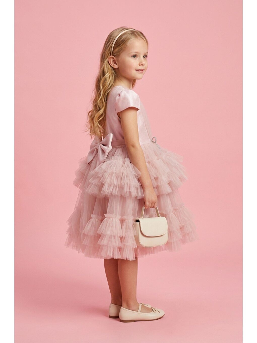 Pembe Kız Çocuk Abiye-1