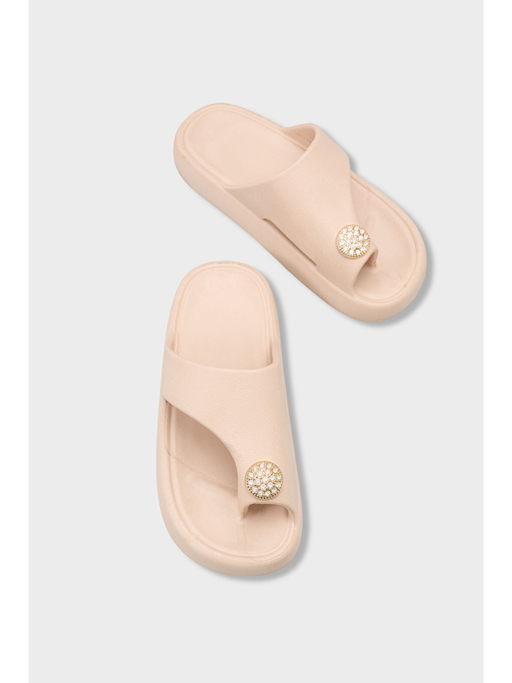 Bej Norri Eva Parmak Arası Kadın Terlik-5