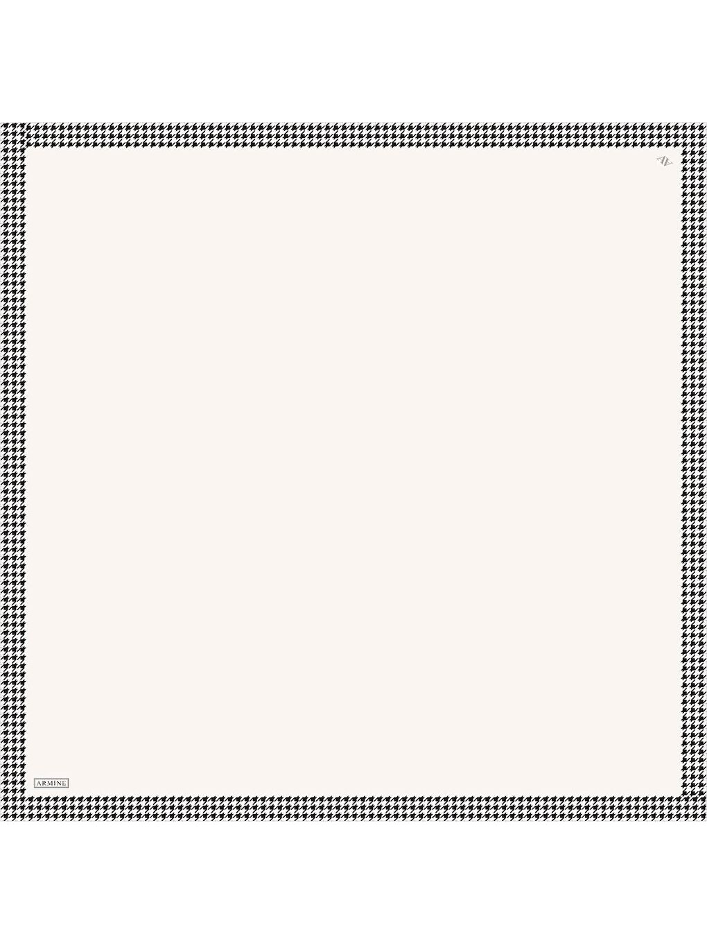 Ekru Su Yolu Desenli Saf İpek Twill Eşarp 9443D 03-2