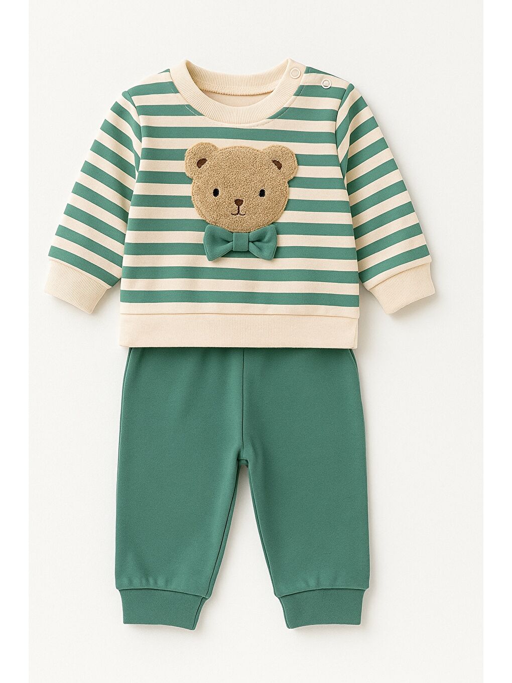 Yeşil Erkek Bebek 2li Alt-Üst Takımı Mevsimlik-1