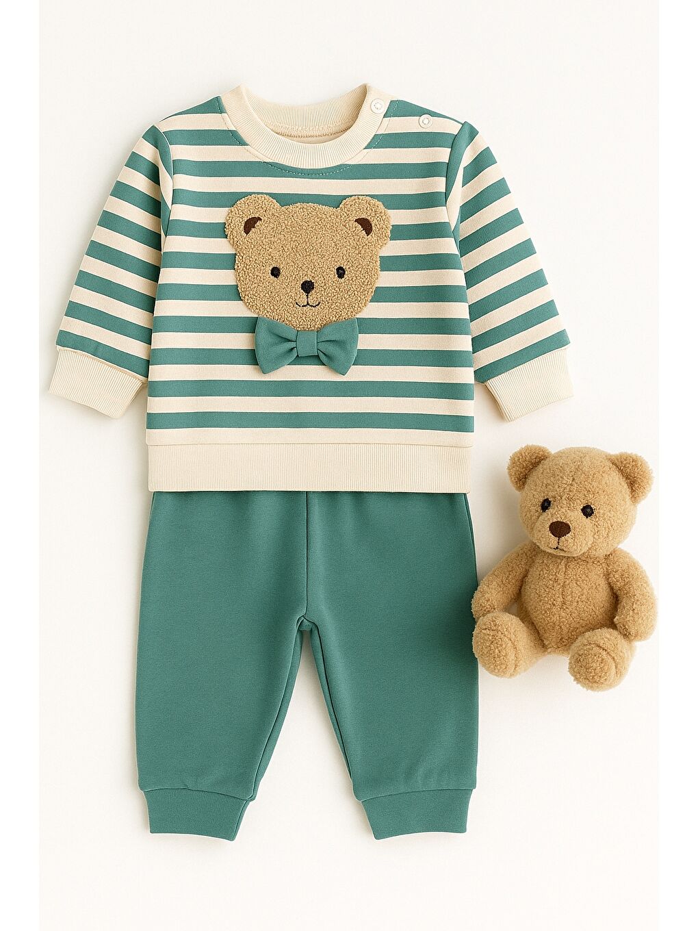 Yeşil Erkek Bebek 2li Alt-Üst Takımı Mevsimlik-2