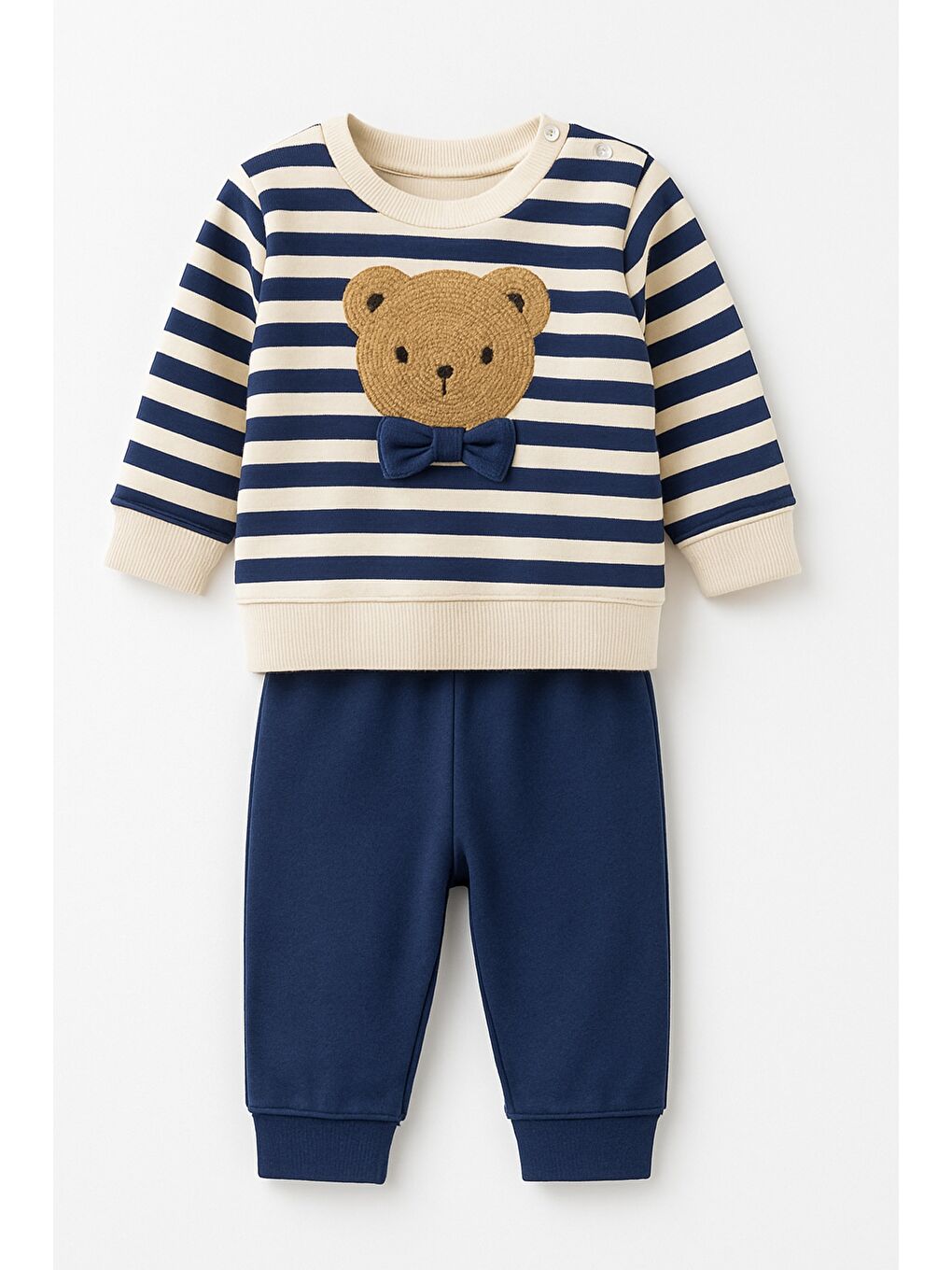 Lacivert Erkek Bebek 2li Alt-Üst Takımı Mevsimlik-1