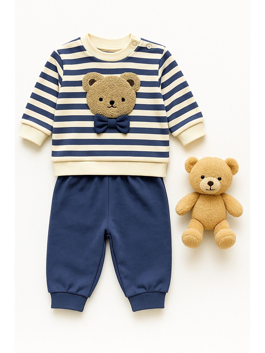 Lacivert Erkek Bebek 2li Alt-Üst Takımı Mevsimlik-2