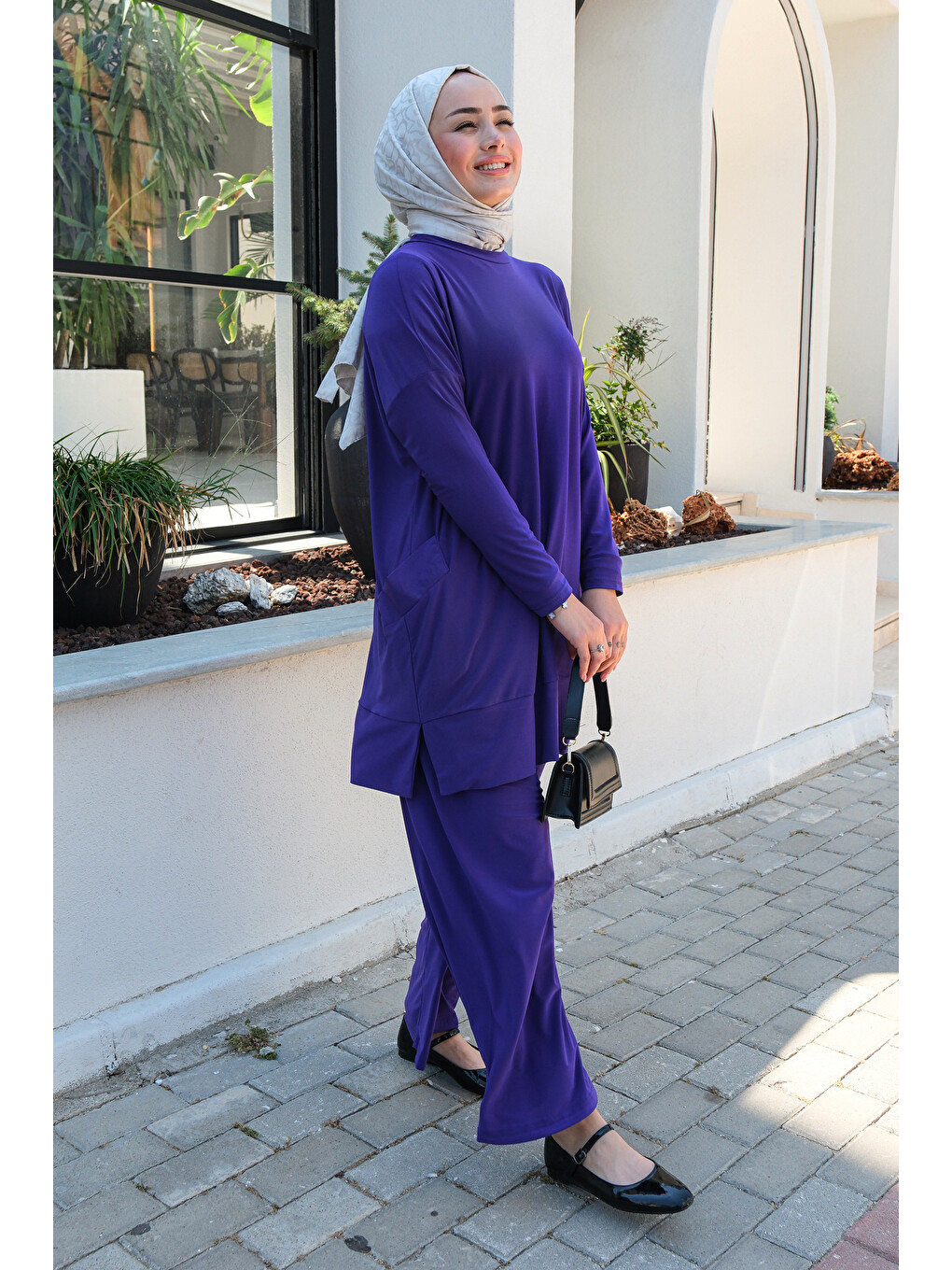 Yanları Cepli Takım Mor-3