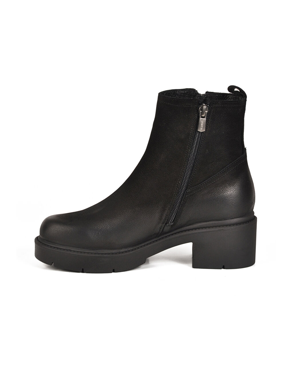 Siyah Nubuk Hakiki Deri Kadın Bot 2454601K Z-1