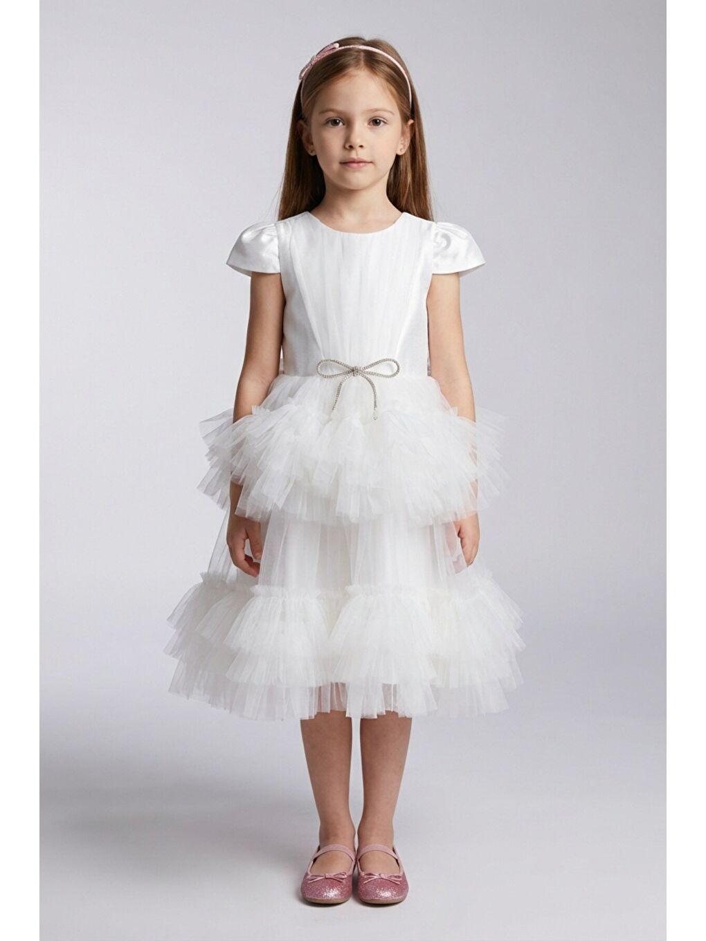 Ekru Kız Çocuk Abiye