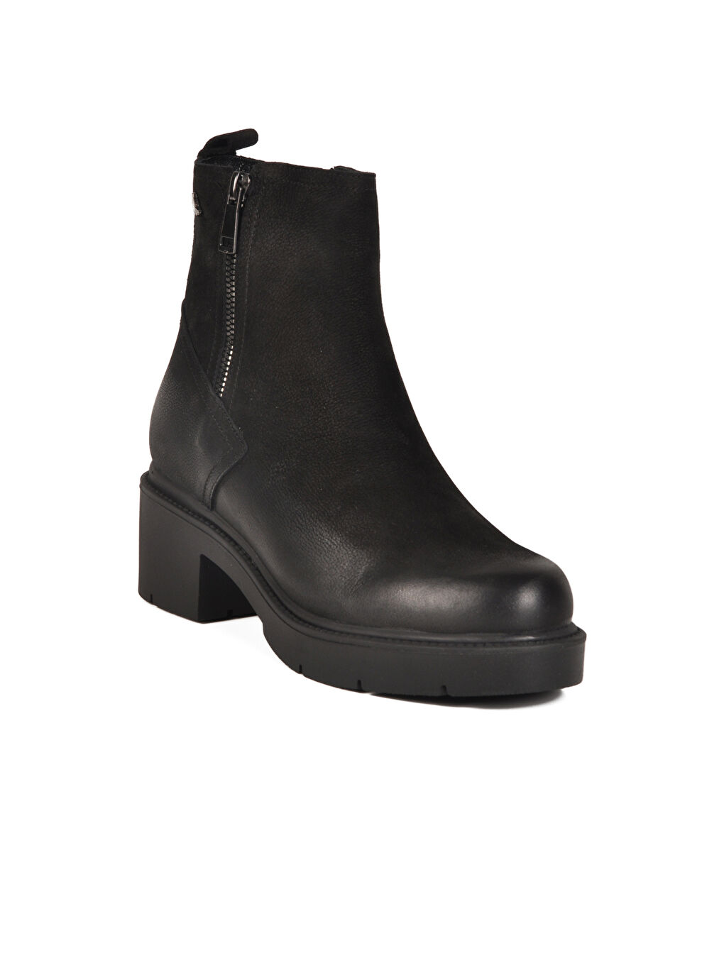 Siyah Nubuk Hakiki Deri Kadın Bot 2454601K Z-2