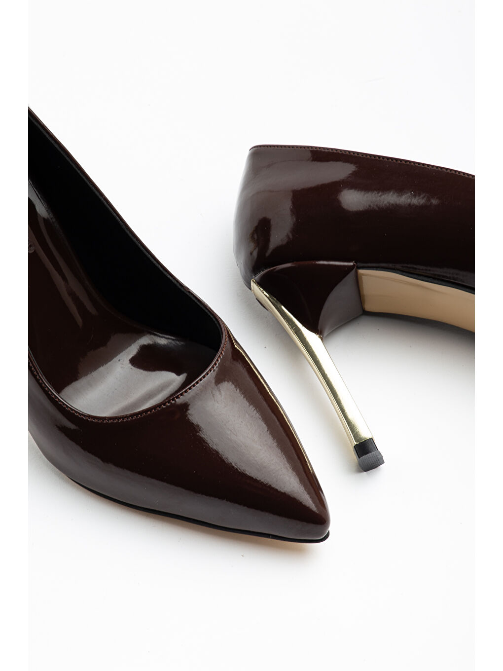 Kahverengi D1300 Günlük Ortopedik Kadın Klasik Topuklu Stileto-3