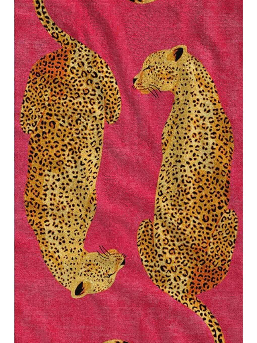 Pembe Leopar Figürlü 70x150 Cm Dijital Baskılı Plaj Ve Banyo Havlusu-1