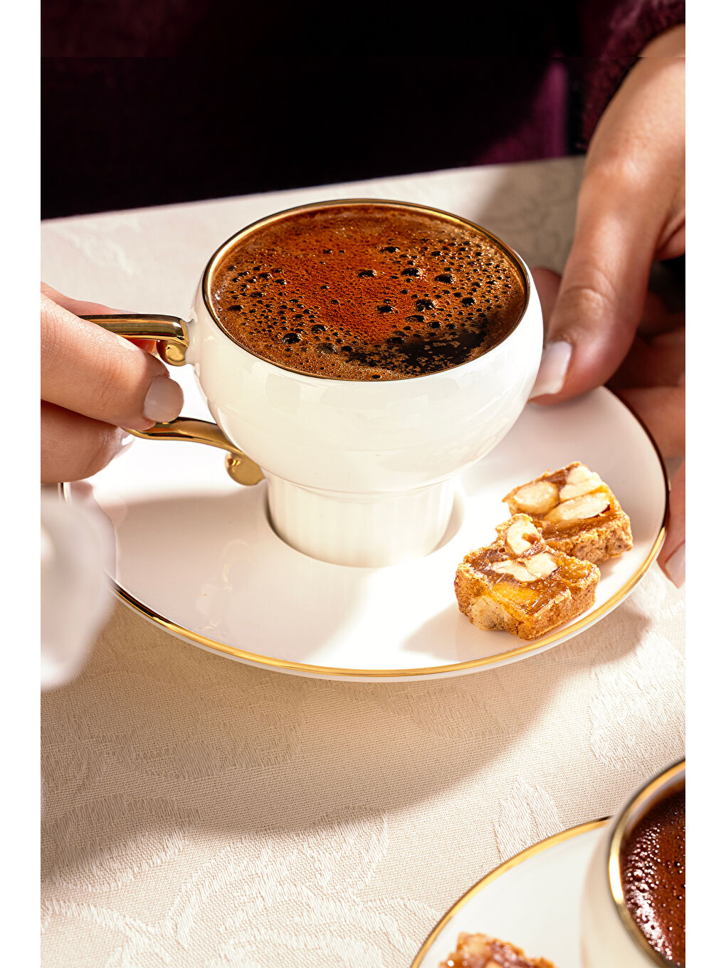 Gri Kelsey 6 Kişilik 12 Parça Porselen Kahve Fincan Takımı-3